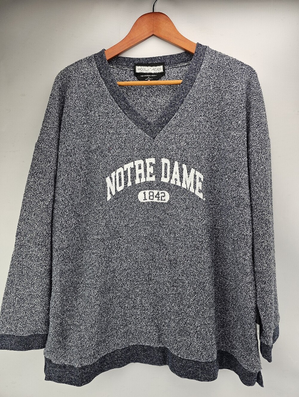 Wooly Threads Navy Blue Notre Dame Collegiate Pullover Sweater Women's XL